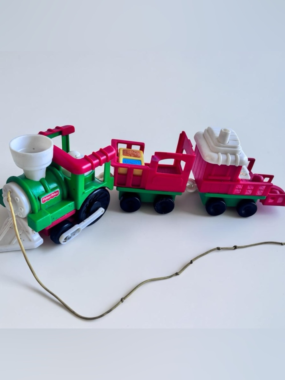 Fisher Price Pull Along Train Vintage Toy Gift for Toddlers 90s